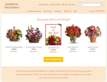 Tablet Screenshot of andersontheflorist.net